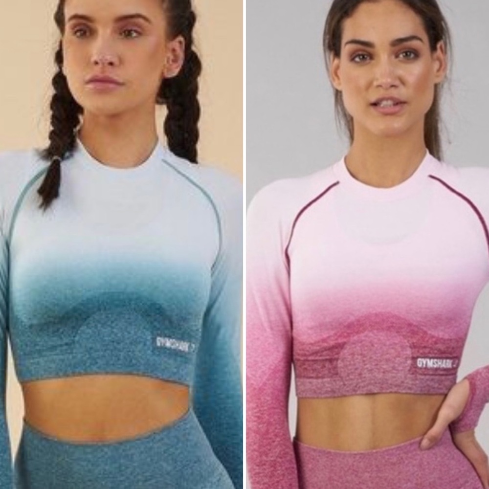 💙EUC❤️ 2 Gymshark Ombre Workout Crop Tops